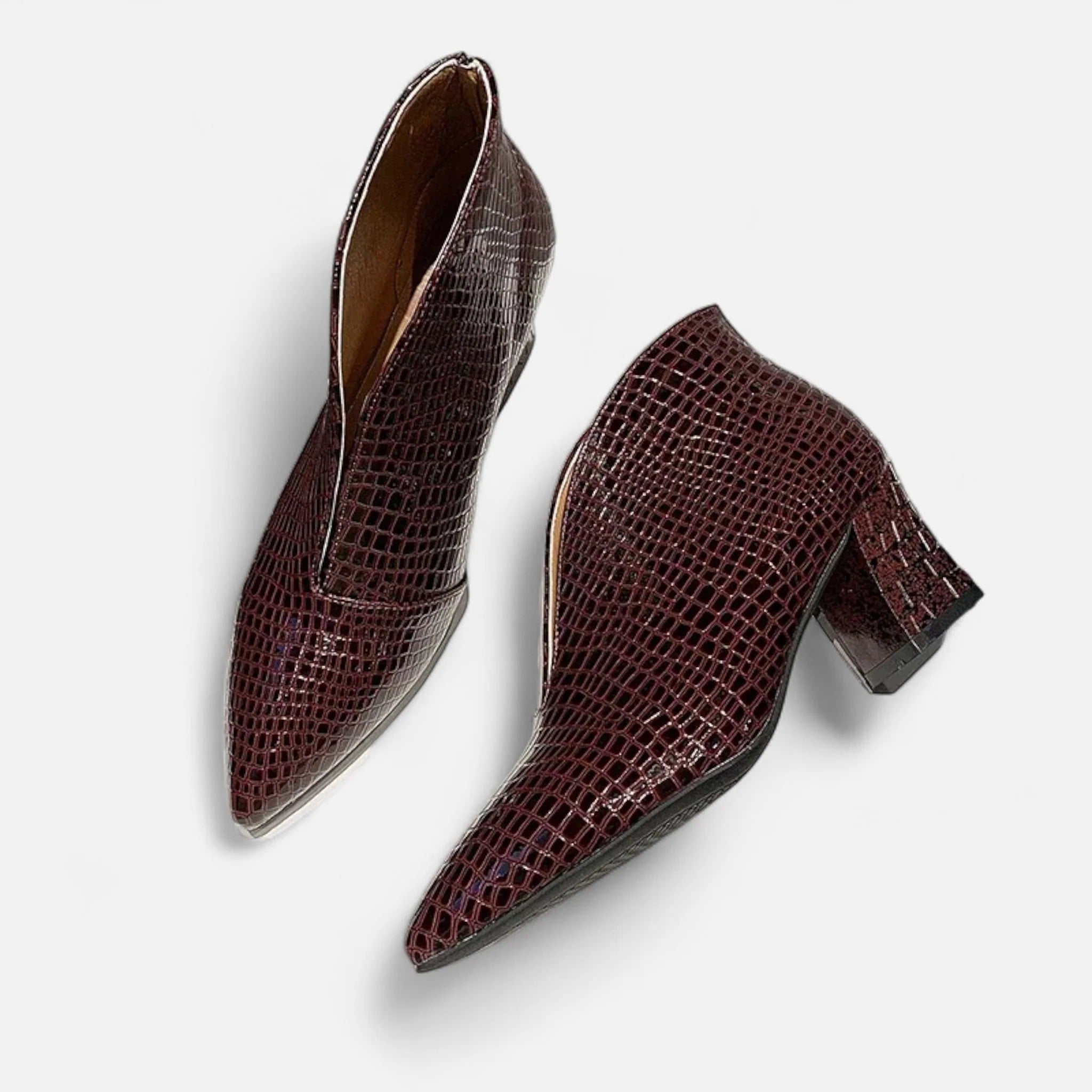 Westlyn™ | Women’s Patent Leather V-Cut Ankle Boots