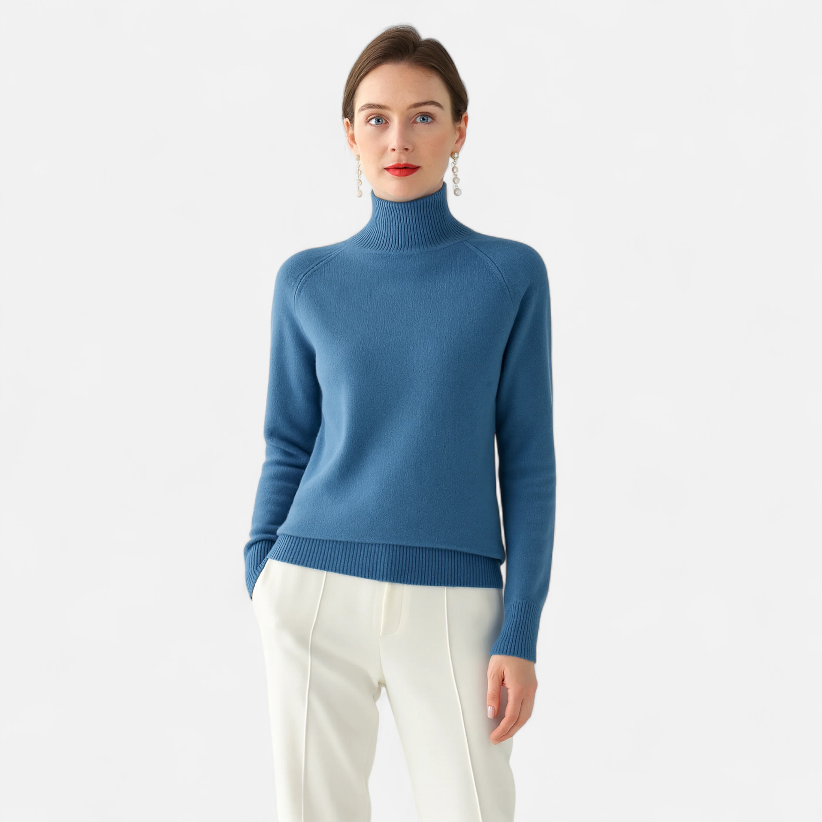 Westlyn™ | Women’s Merino Wool & Cashmere Mock-Neck Sweater