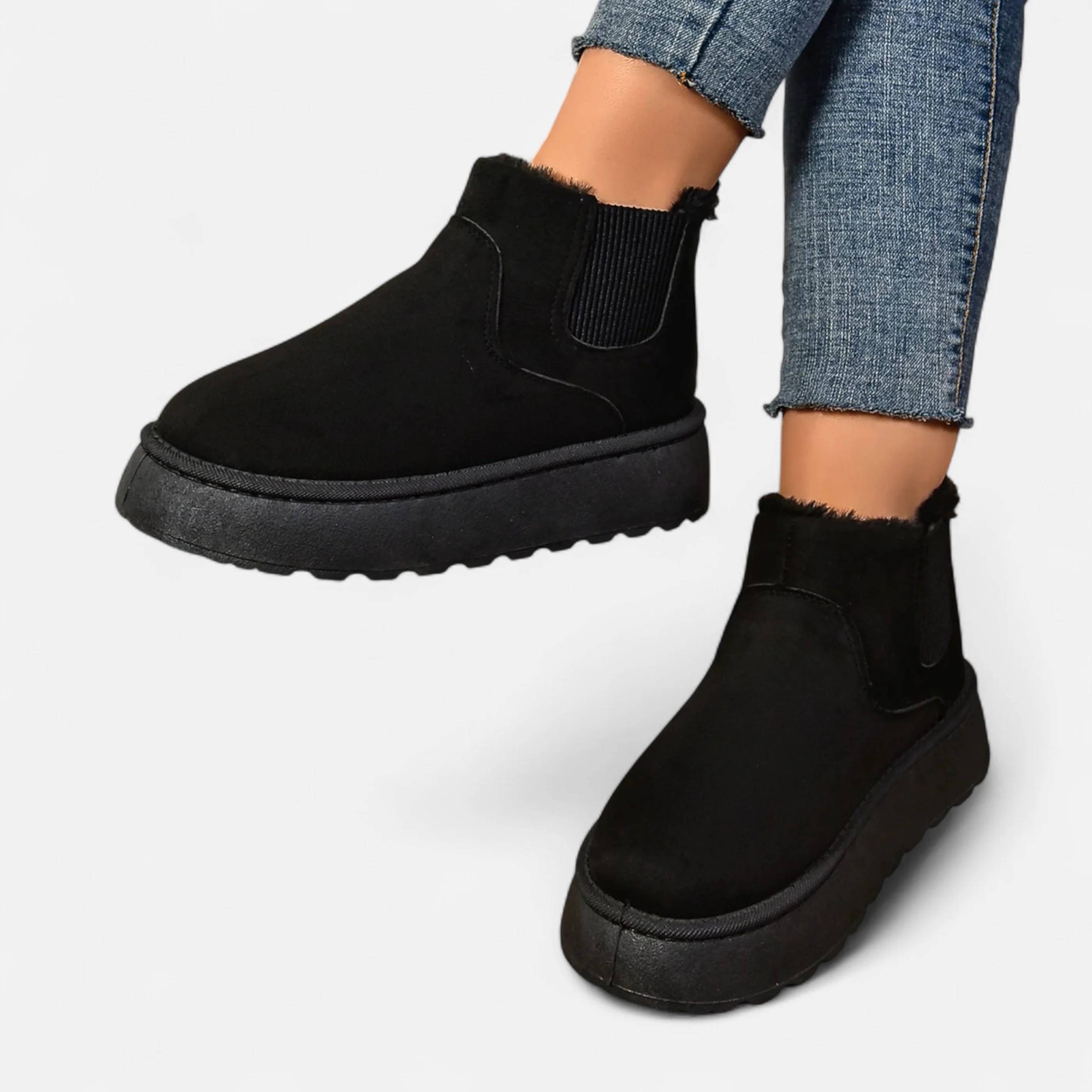 Westlyn™ | Bottines courtes à plateforme en peluche pour femmes