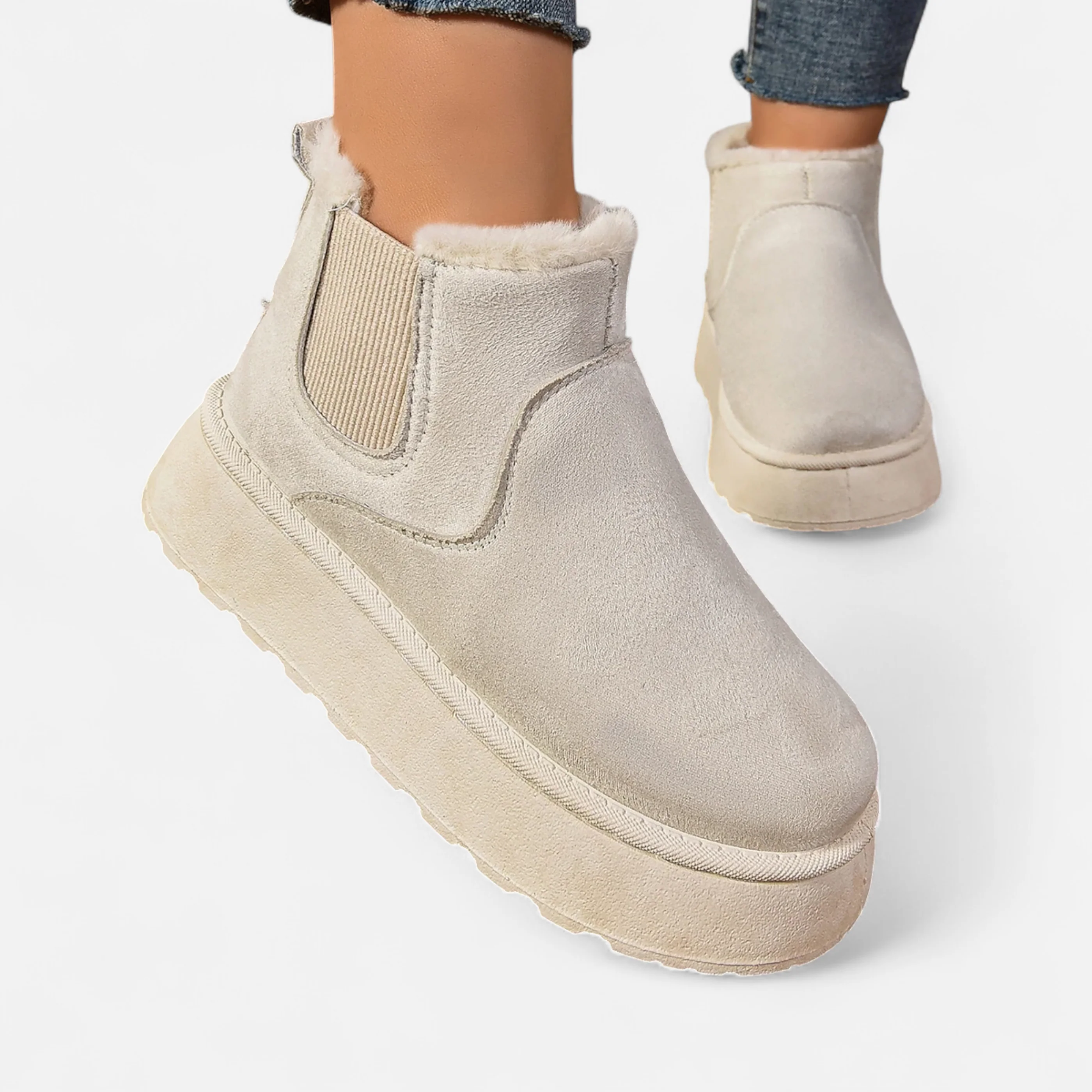 Westlyn™ | Bottines courtes à plateforme en peluche pour femmes